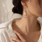Loop Cascade Silver Drop Earrings