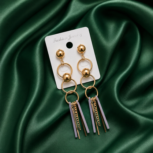 Aurora Tassel Drop Statement Earrings - alternate view