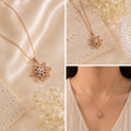 Bloom Crystal Flower Pendant Necklace – Rose Gold