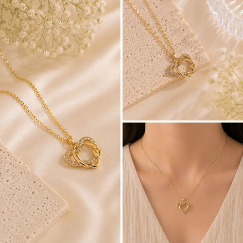 Eternal Hearts Crystal Pendant Necklace