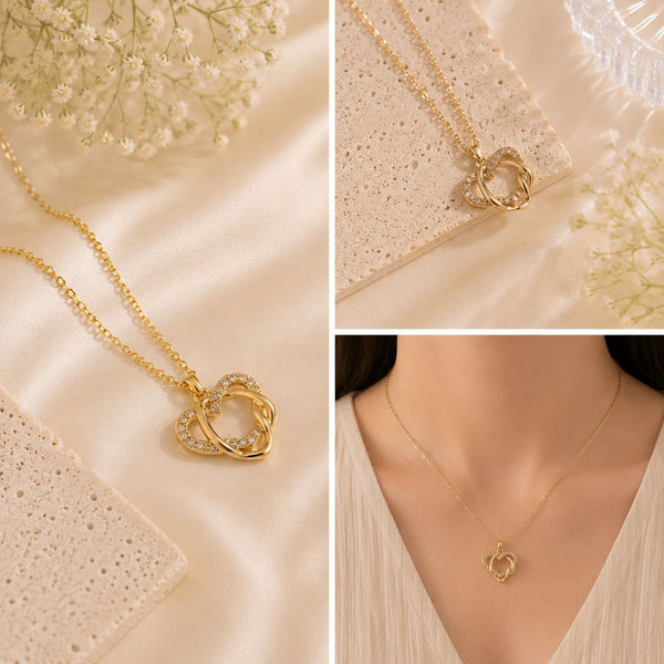 Eternal Hearts Crystal Pendant Necklace