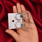 Infinity Orbit Silver Statement Earrings