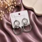 Infinity Orbit Silver Statement Earrings