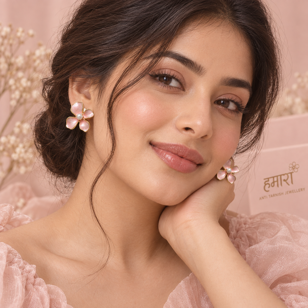 Blush Pearl Bloom Studs