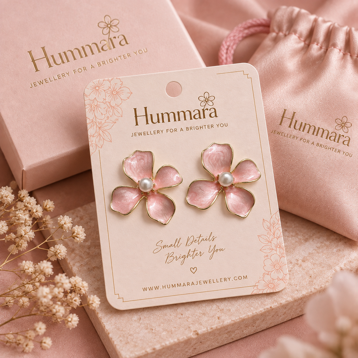 Blush Pearl Bloom Studs
