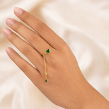 Emerald Heart Dangle Ring
