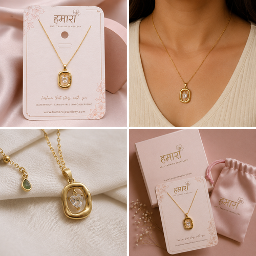 Floating Heart Frame Necklace