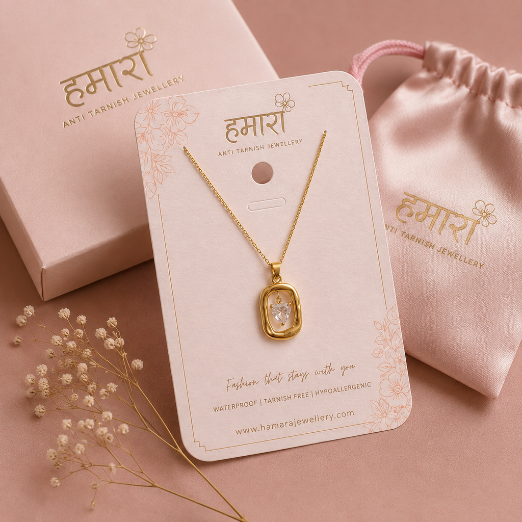 Floating Heart Frame Necklace