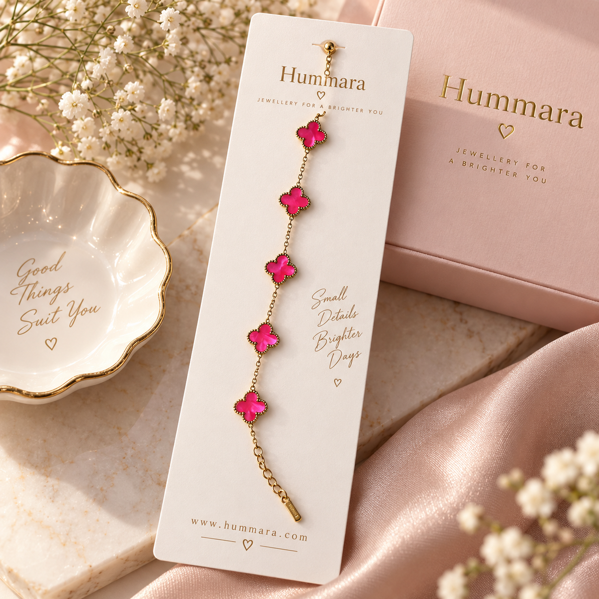 Gulabi Clover Station Bracelet