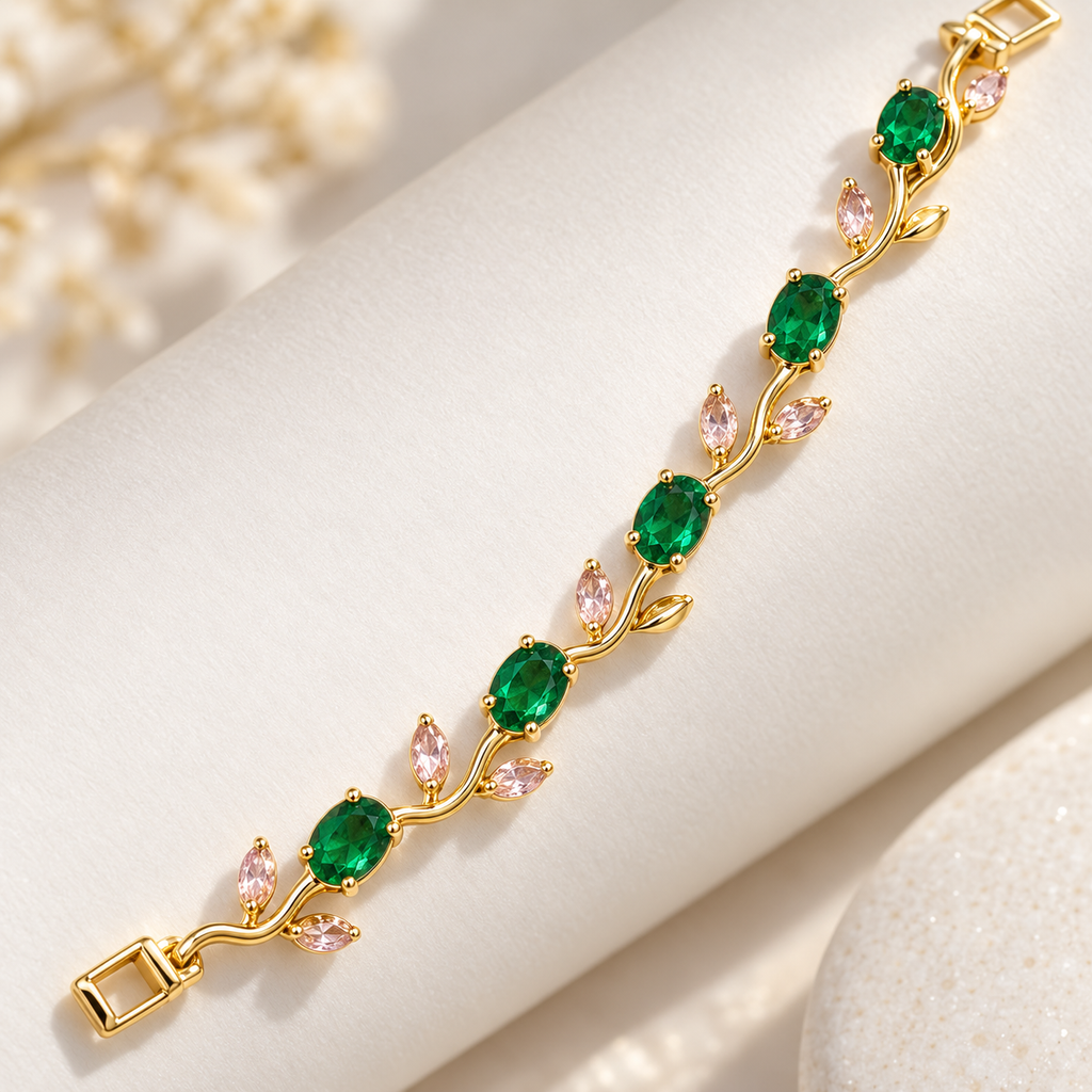 Hara Emerald Vine Bracelet