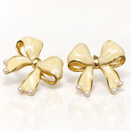 Ivory Pearl Bow Studs