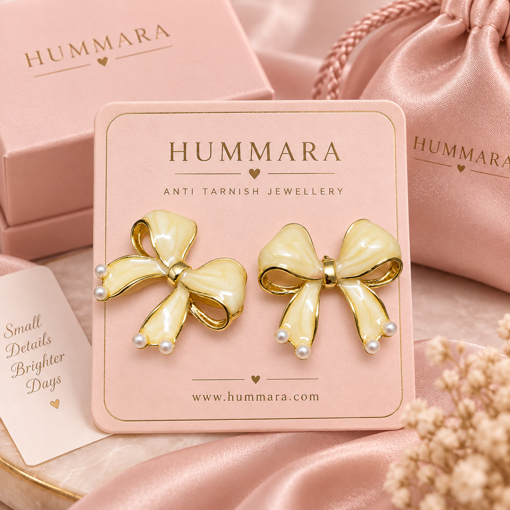 Ivory Pearl Bow Studs