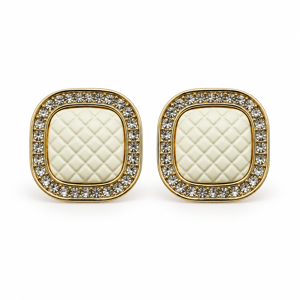 Ivory Quilt Cushion Studs