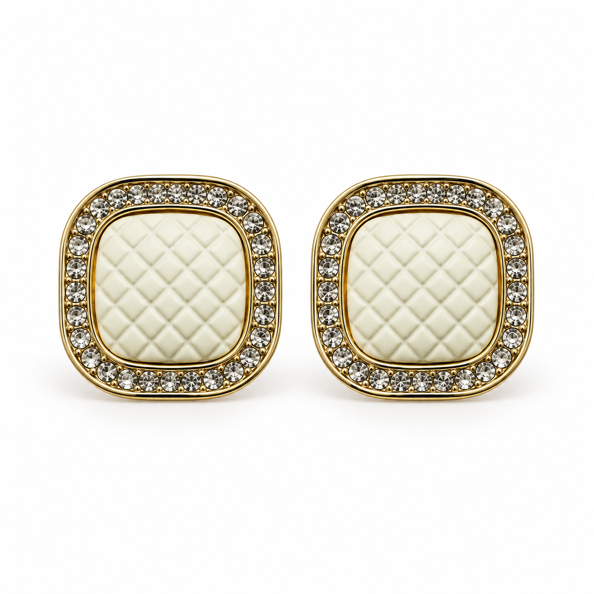 Ivory Quilt Cushion Studs