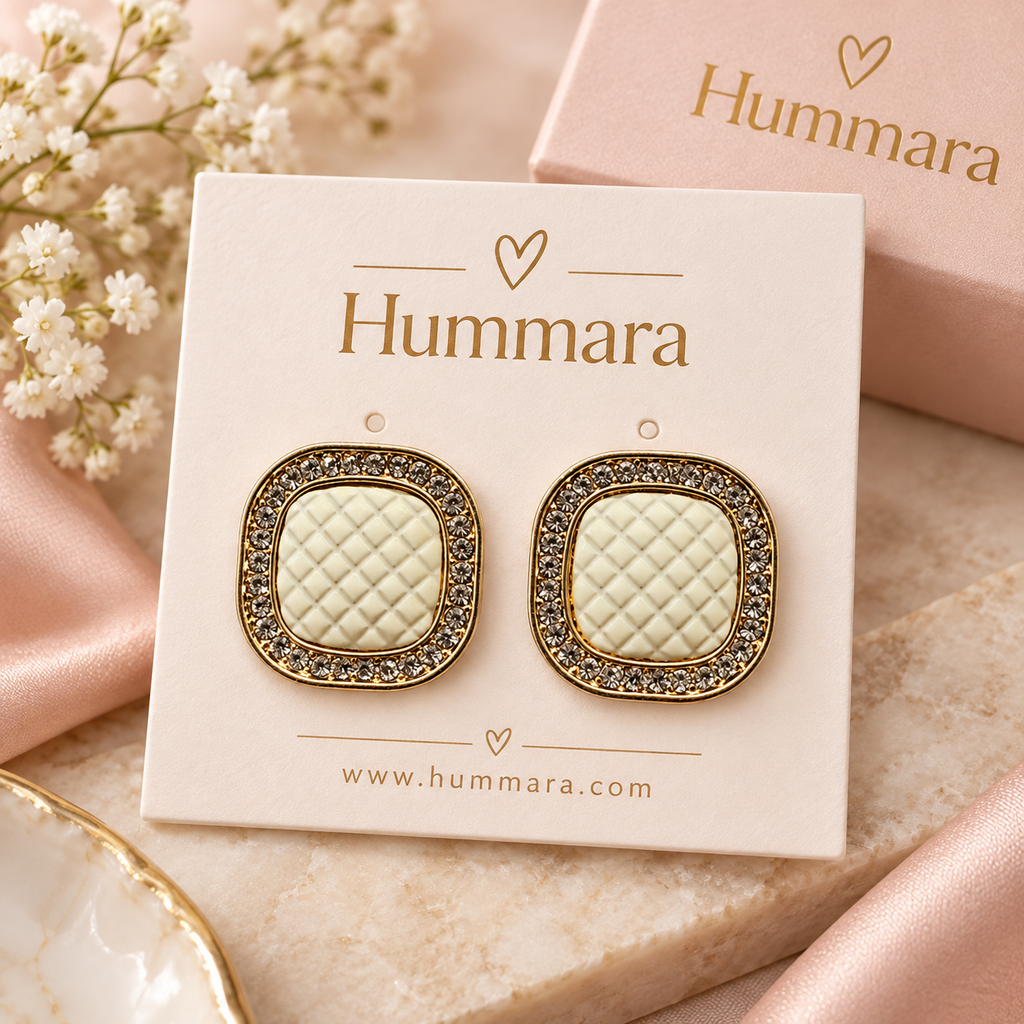 Ivory Quilt Cushion Studs