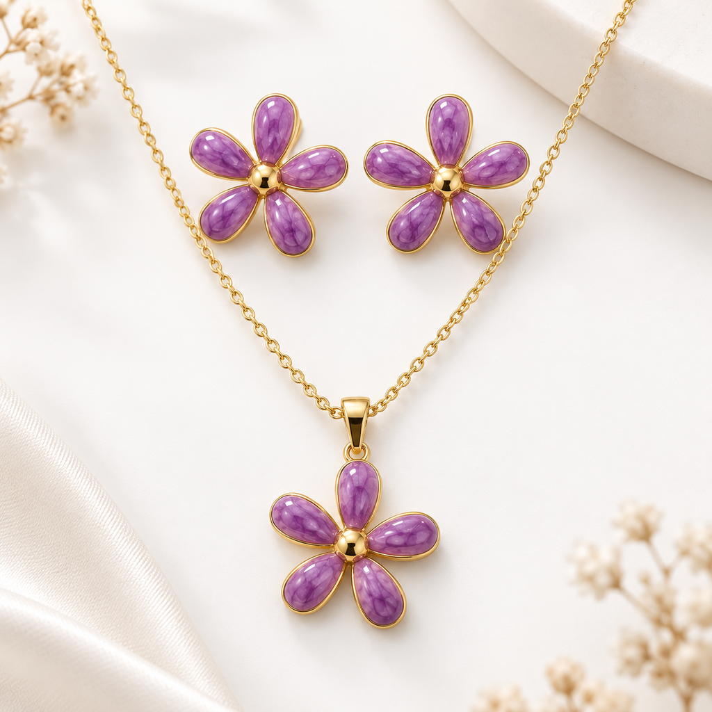 Jamun Bloom Necklace Set