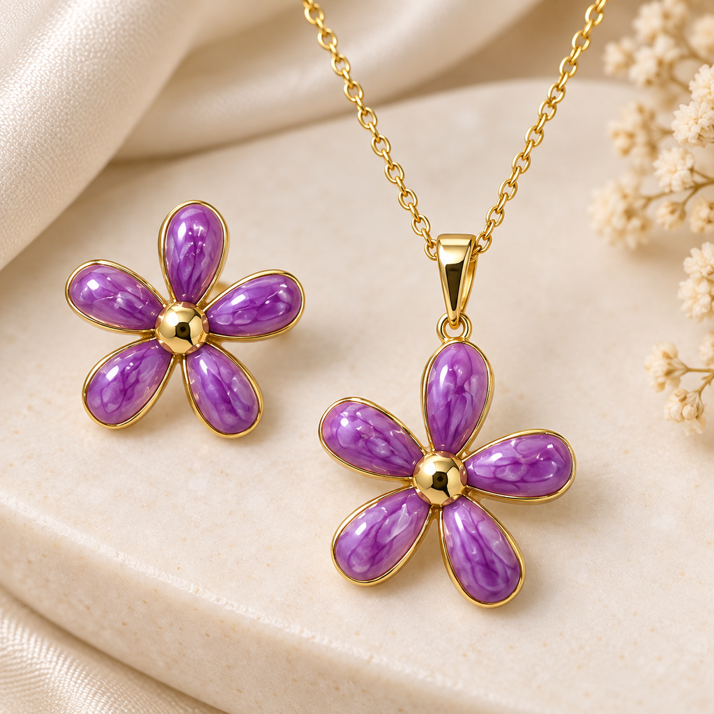 Jamun Bloom Necklace Set