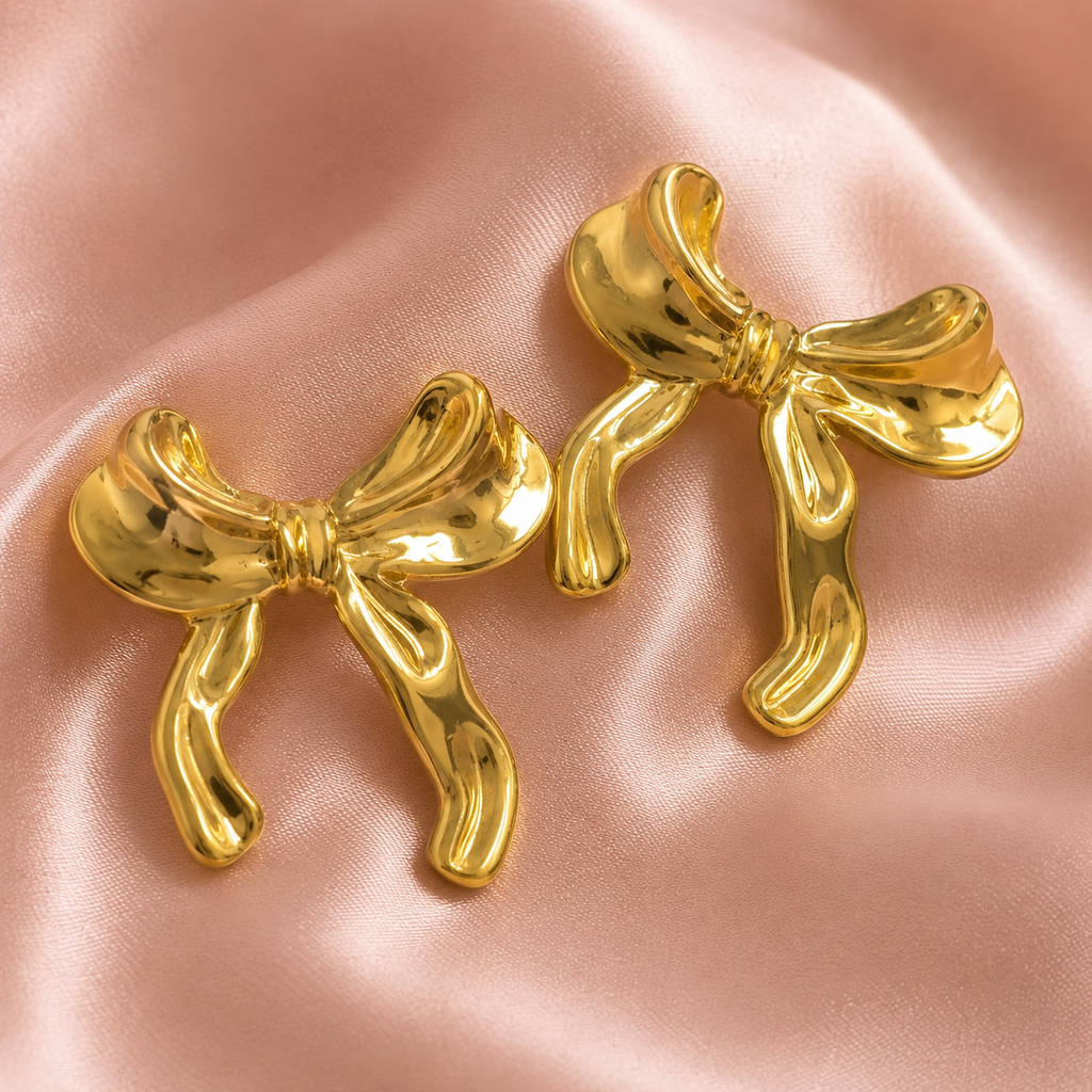 Lazo Gold Bow Earrings