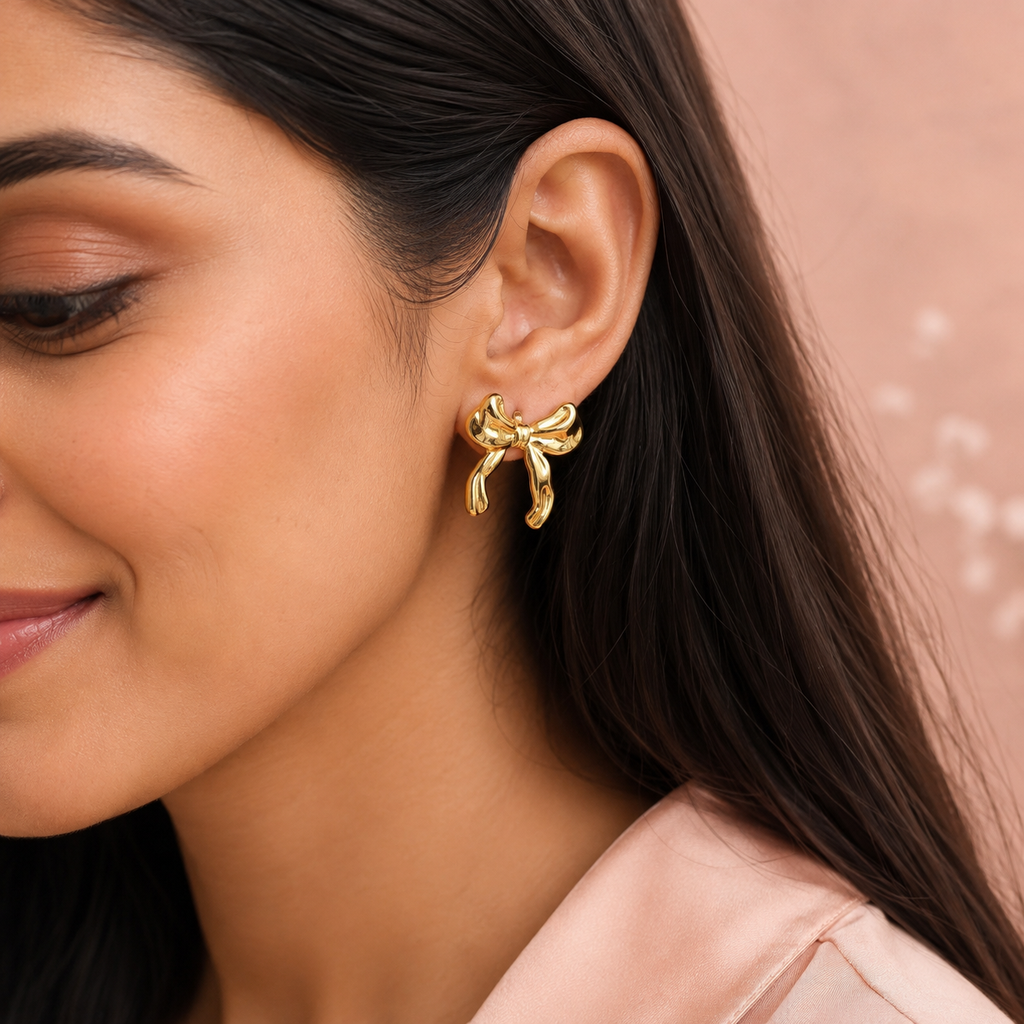 Lazo Gold Bow Earrings