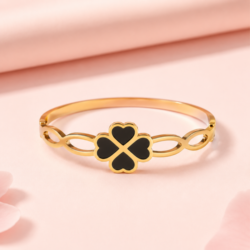 Lucky Noir Clover Bangle - alternate view