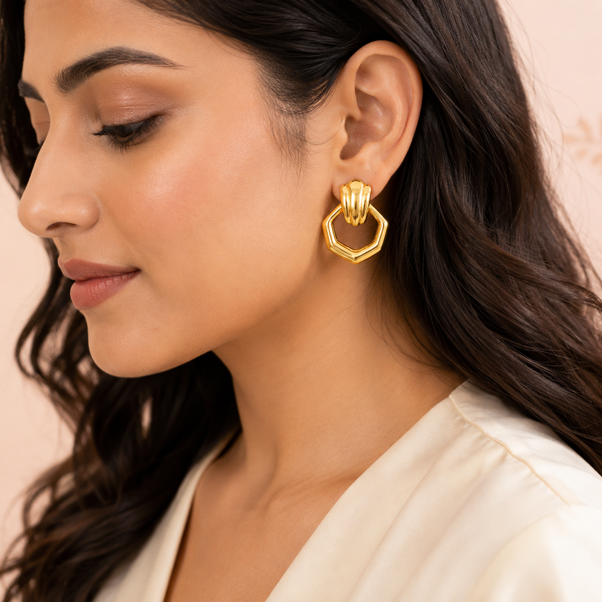 Mira Hex Drop Earrings