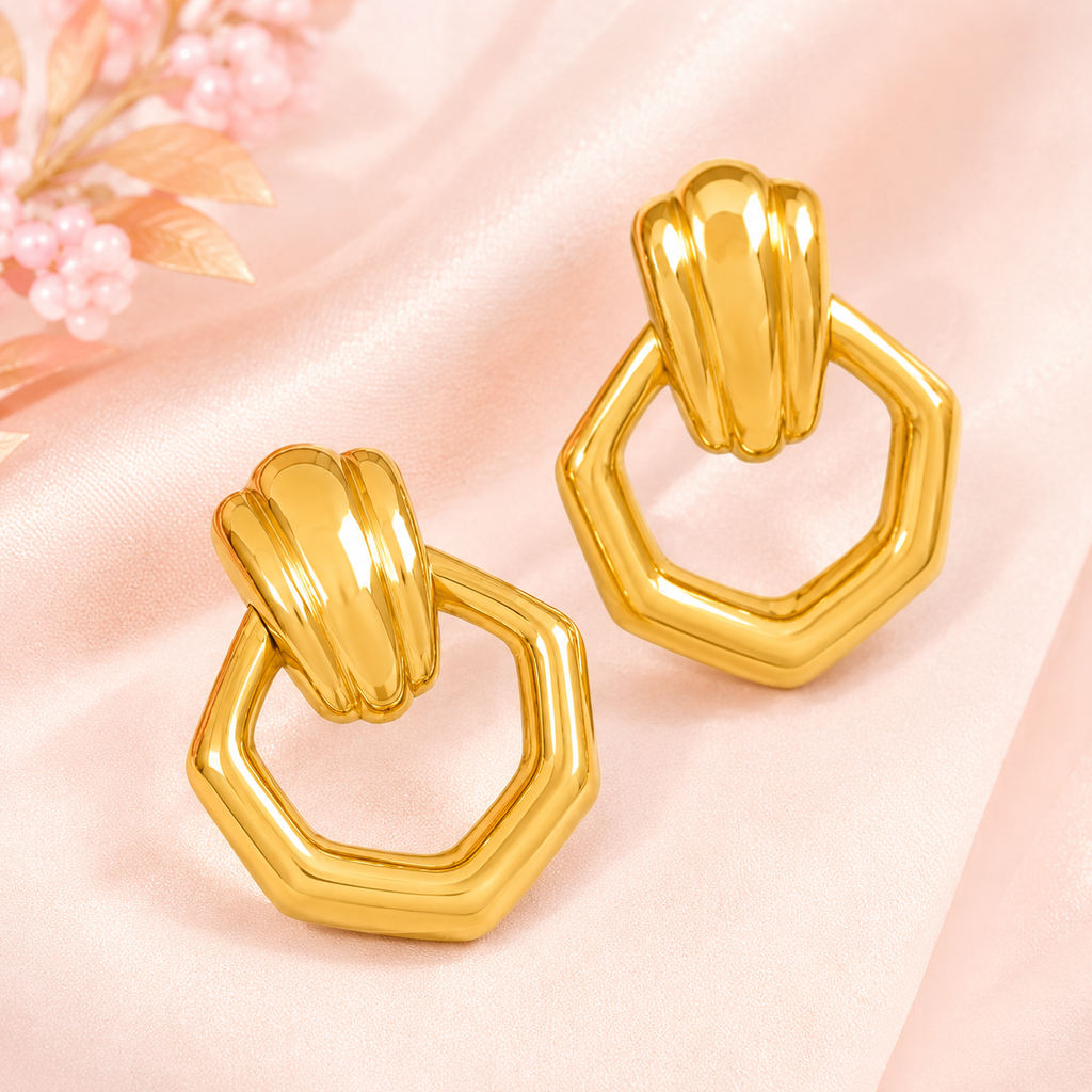 Mira Hex Drop Earrings