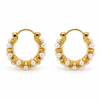 Moti Beaded Hoop Earrings