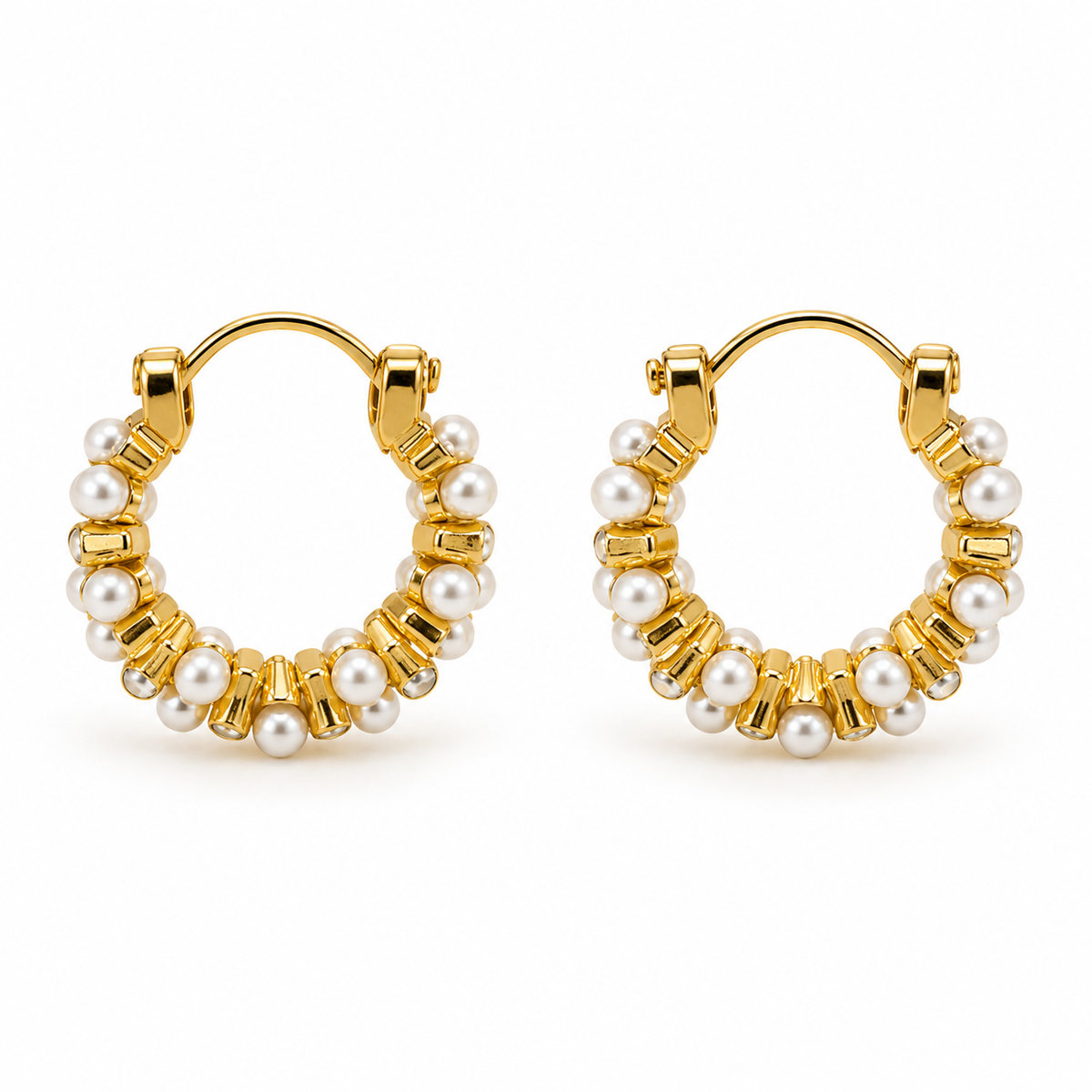 Moti Beaded Hoop Earrings