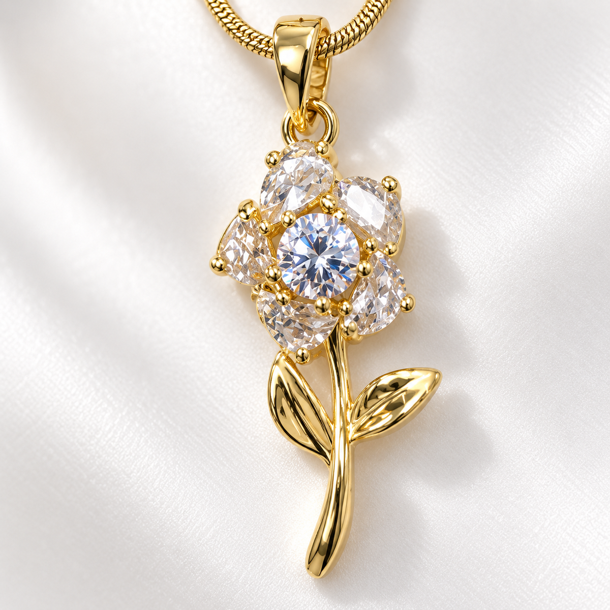 Moti Rose Stem Pendant