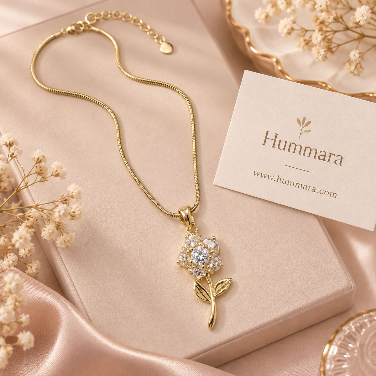 Moti Rose Stem Pendant