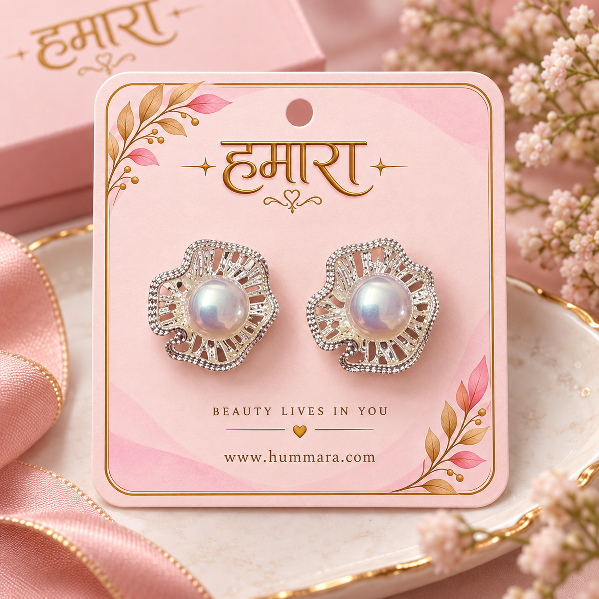 Moti Silver Bloom Studs