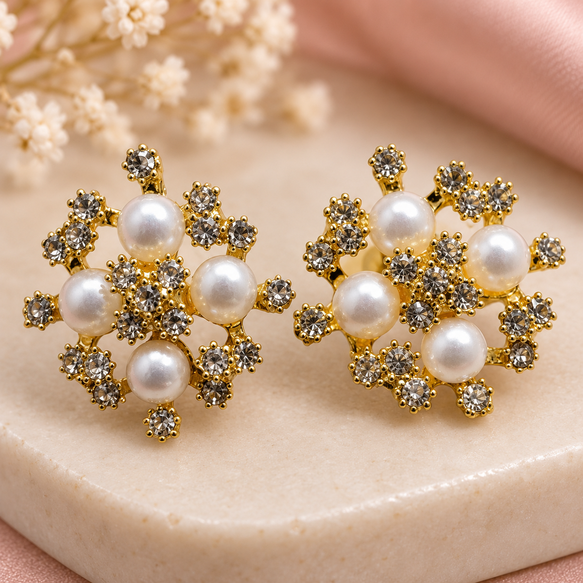 Moti Snowflake Cluster Studs