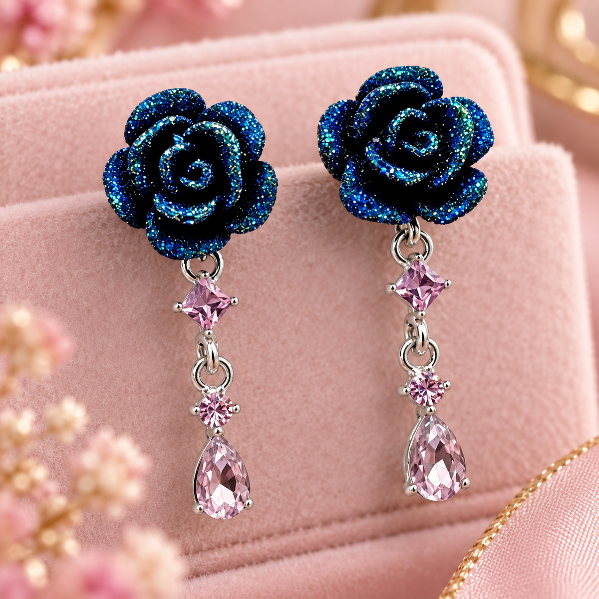 Neel Rose Drop Earrings