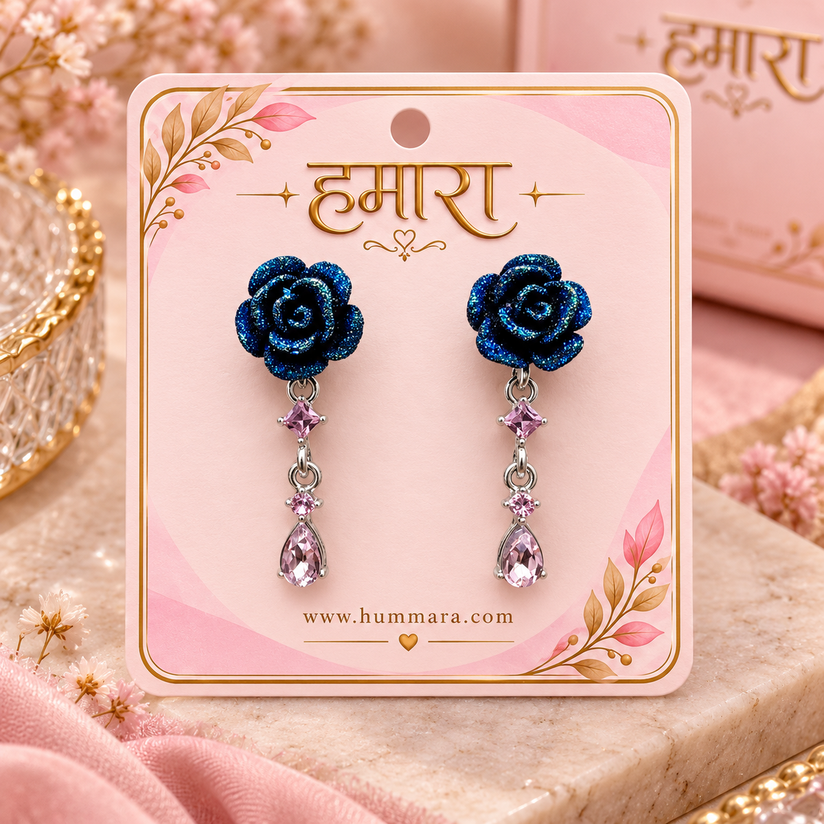 Neel Rose Drop Earrings