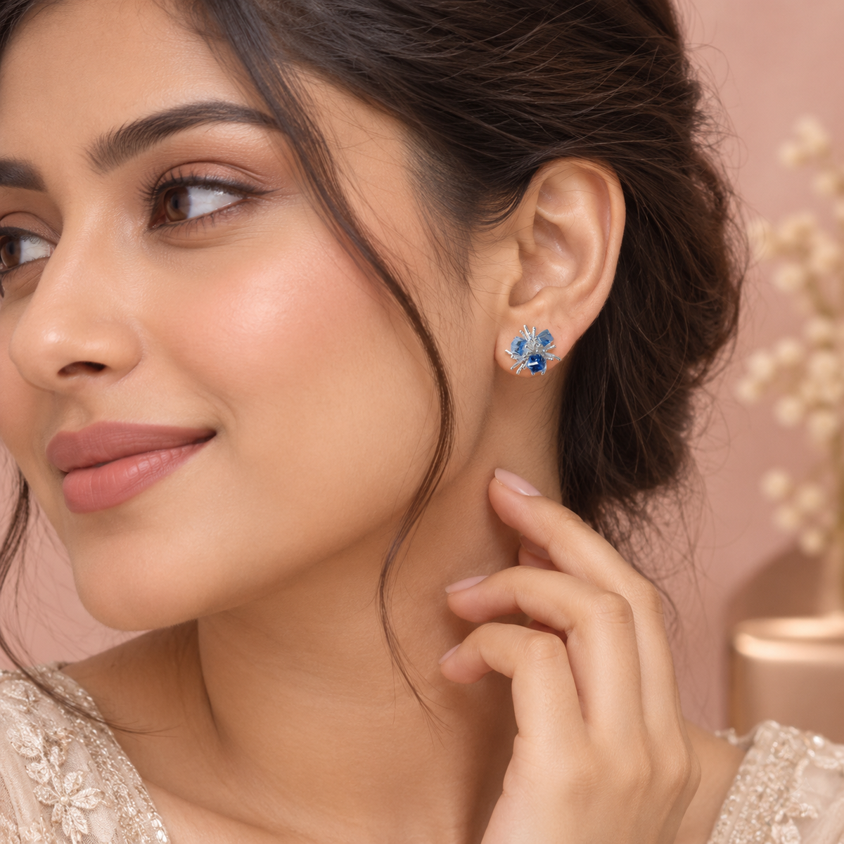 Nilam Blue Burst Studs