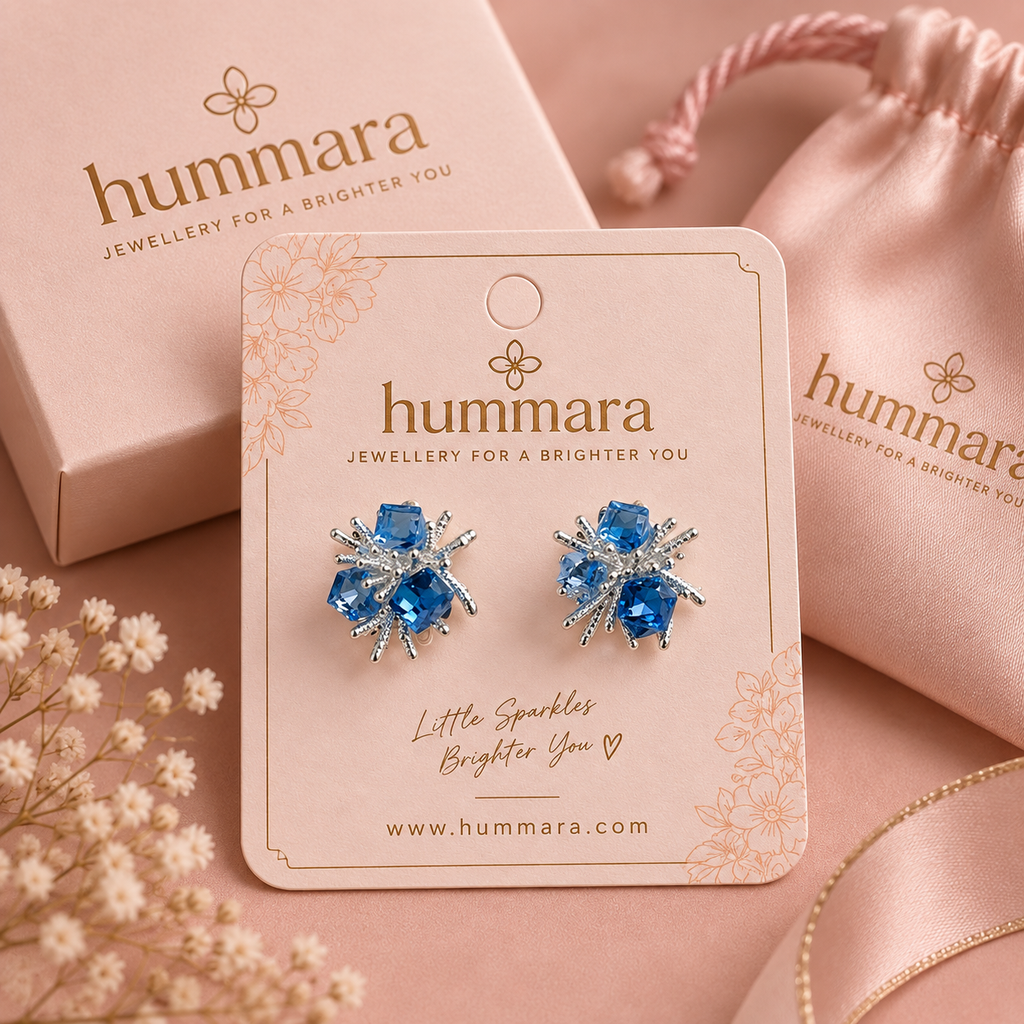 Nilam Blue Burst Studs