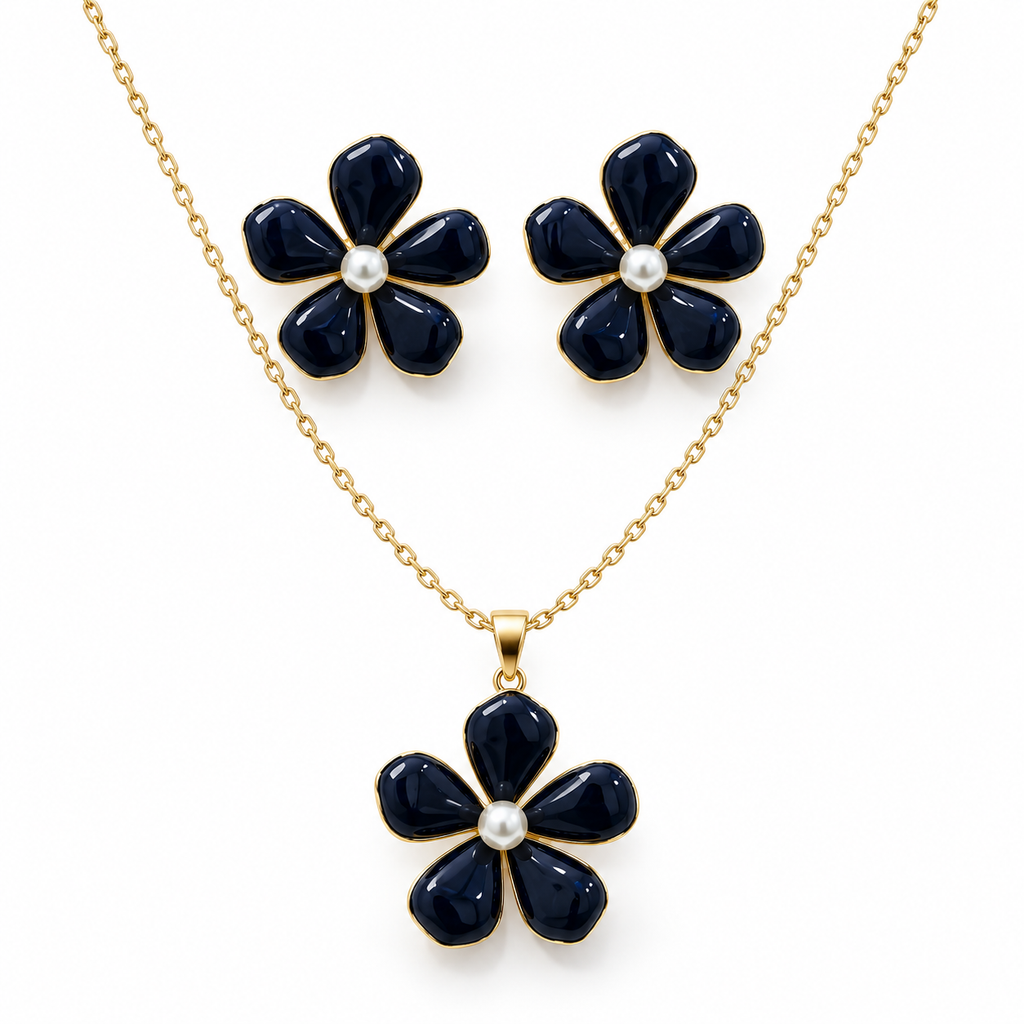Noir Bloom Necklace Set