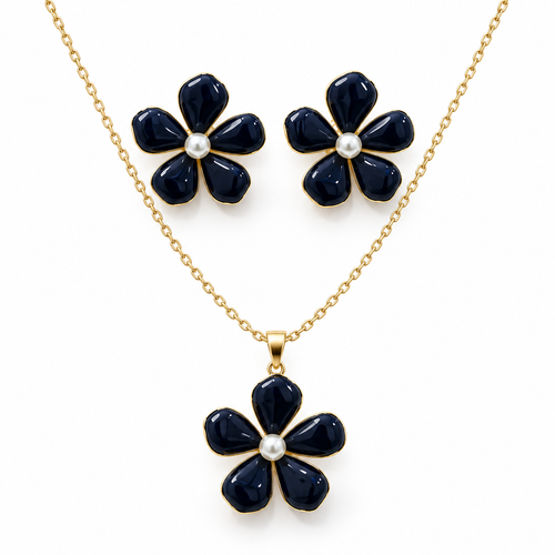 Noir Bloom Necklace Set - alternate view