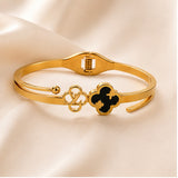 Noir Clover Bypass Bangle