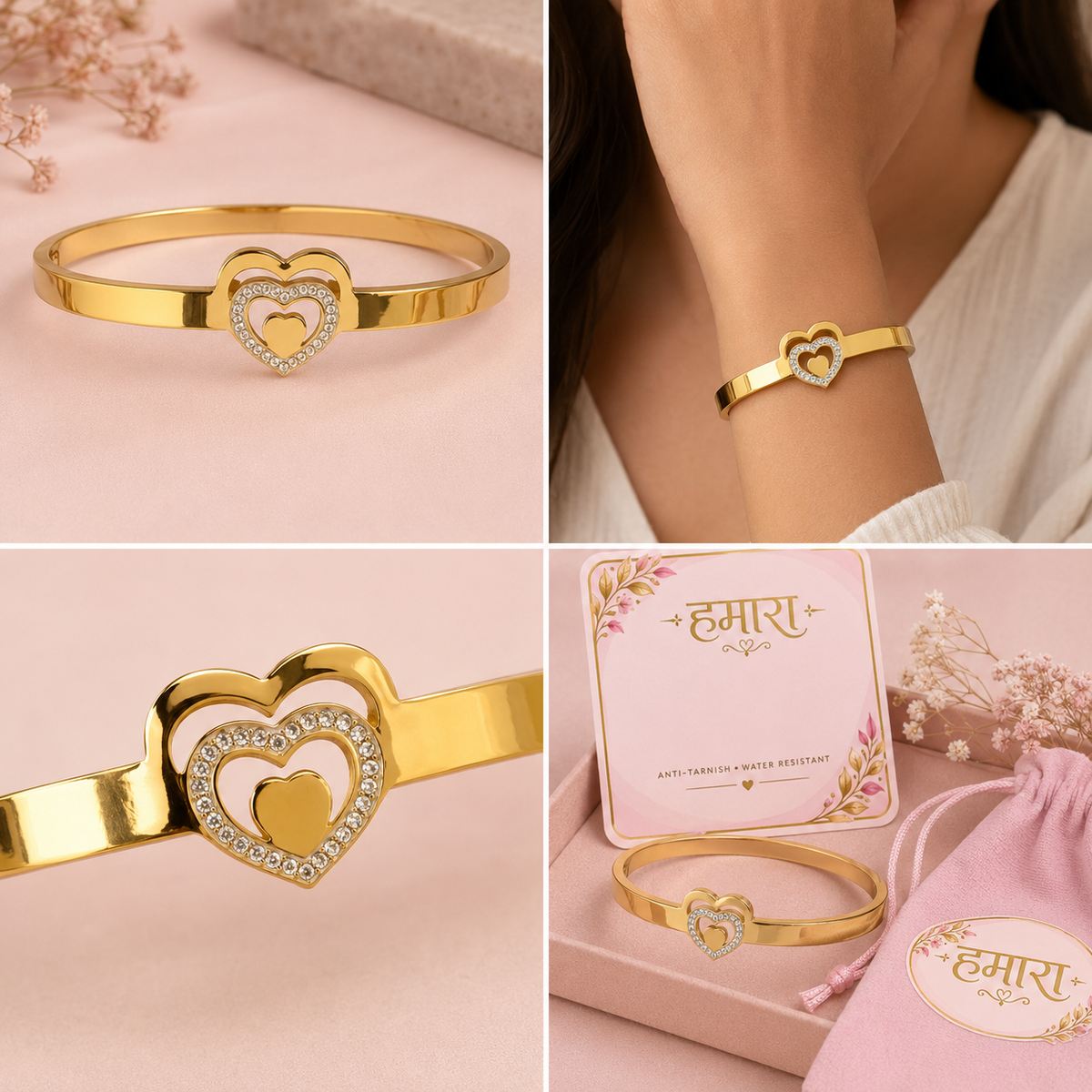 Nora Triple Heart Bangle