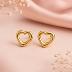 Open Heart Gold Studs