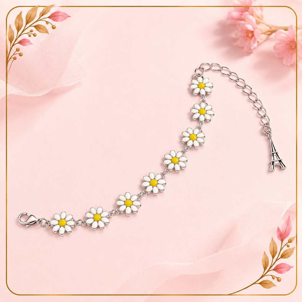 Paris Daisy Charm Bracelet