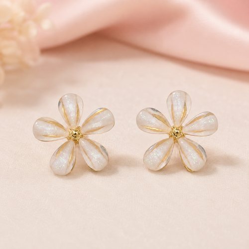 Pearl Shimmer Blossom Studs