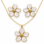 Safed Daisy Necklace Set
