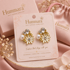 Safed Daisy Pearl Studs
