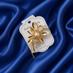 Golden Bloom Pearl Saree Pin