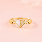 Split Heart Enamel Ring