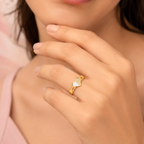 Split Heart Enamel Ring
