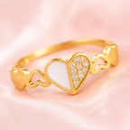 Split Heart Enamel Ring