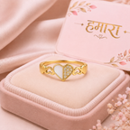 Split Heart Enamel Ring